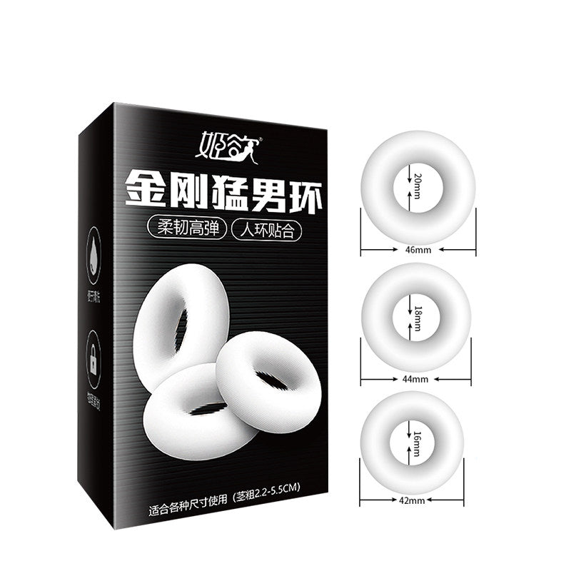 Cock Rings - three silicone white rings