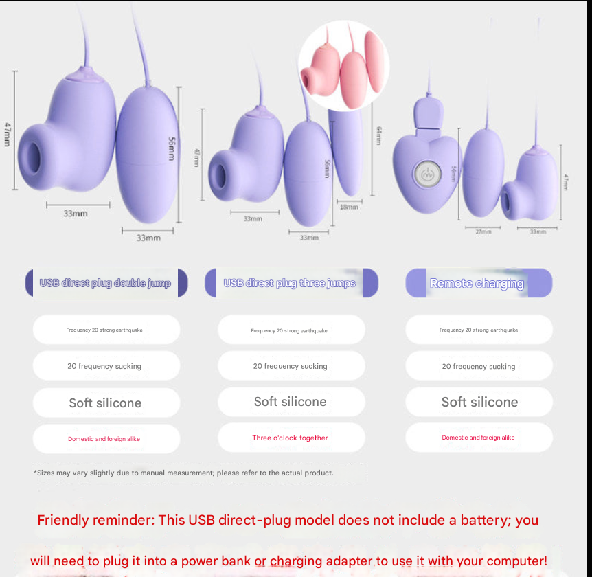 Woman's masturbator - Remote control + sucking vibrating eggs