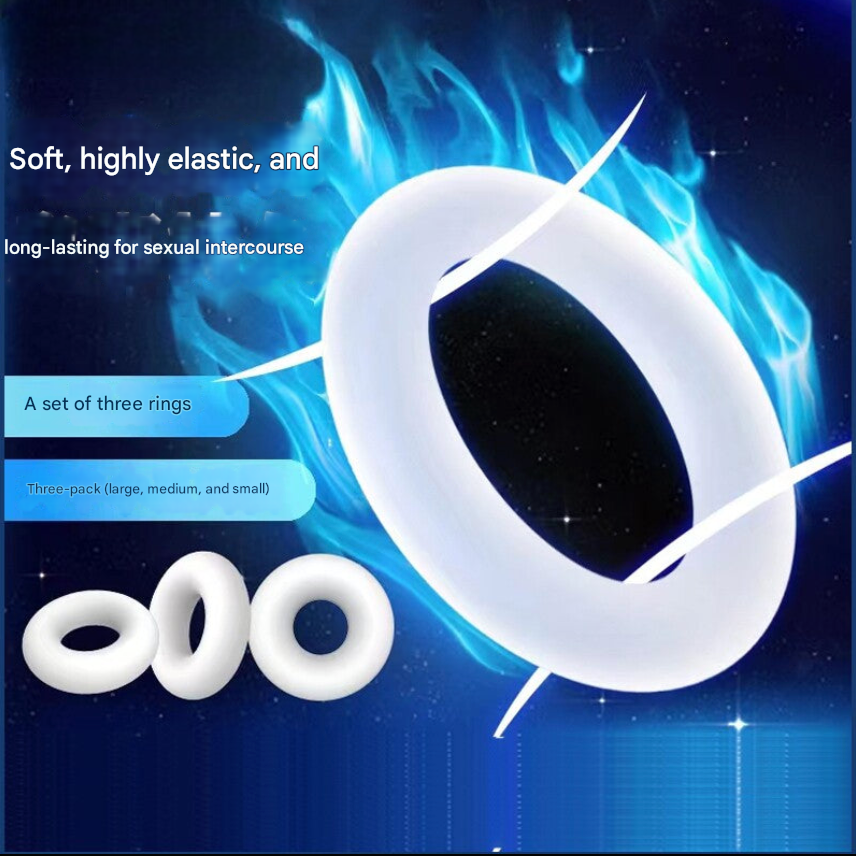 Cock Rings - three silicone white rings