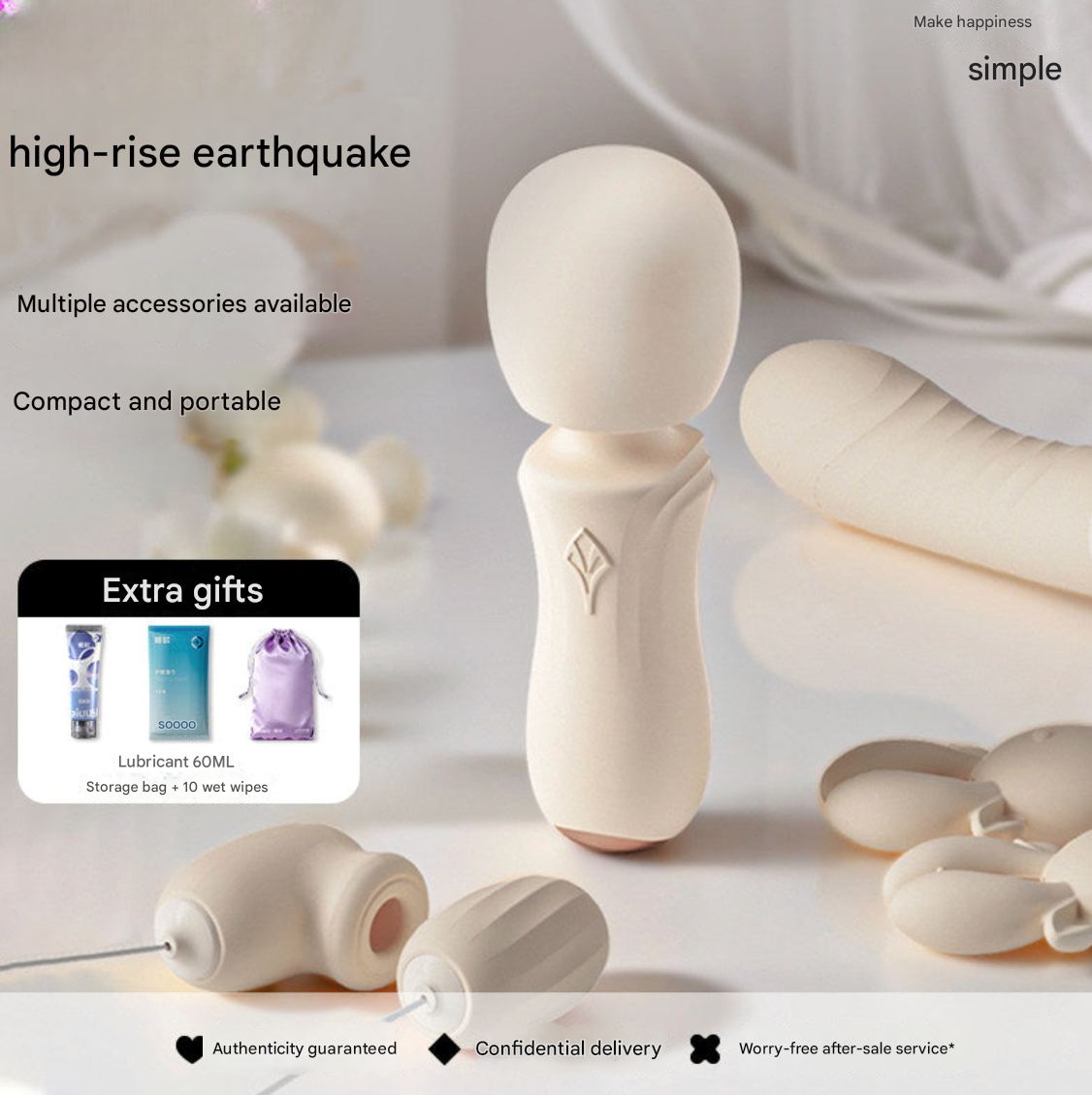 Mini wand vibrators (high frequency + portable and small + low noise + double layered silicone)