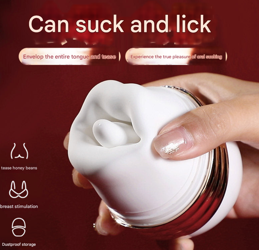 Simulated tongue sucking and licking vibrator