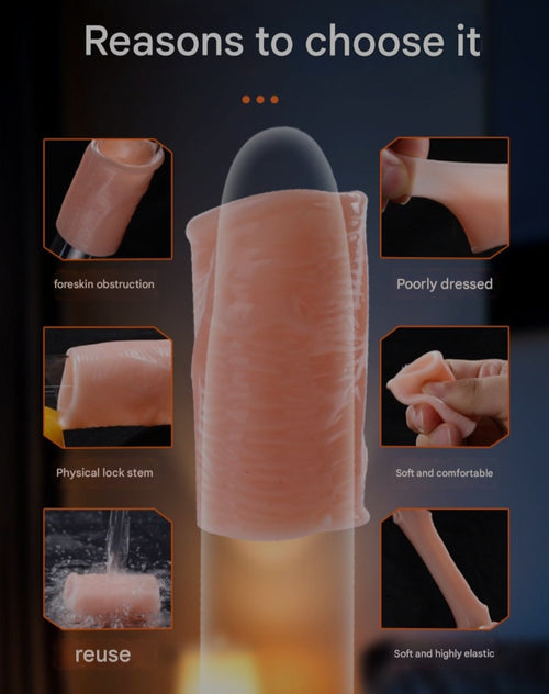 Cock ring - realistic foreskin